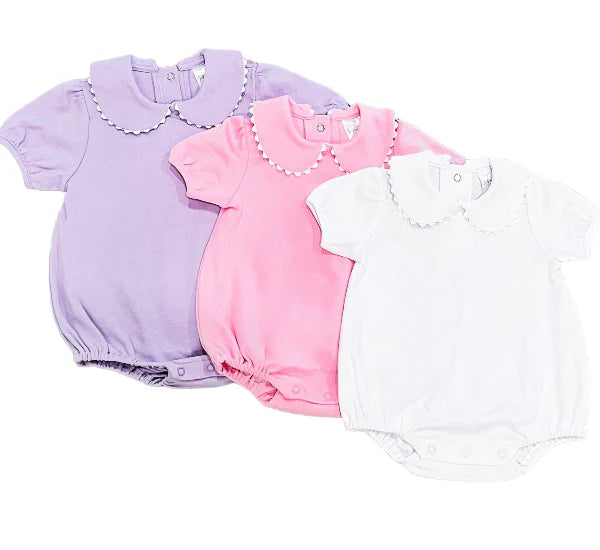 Short Sleeve Scallop Collar Bubble for Girls Custom Monogram
