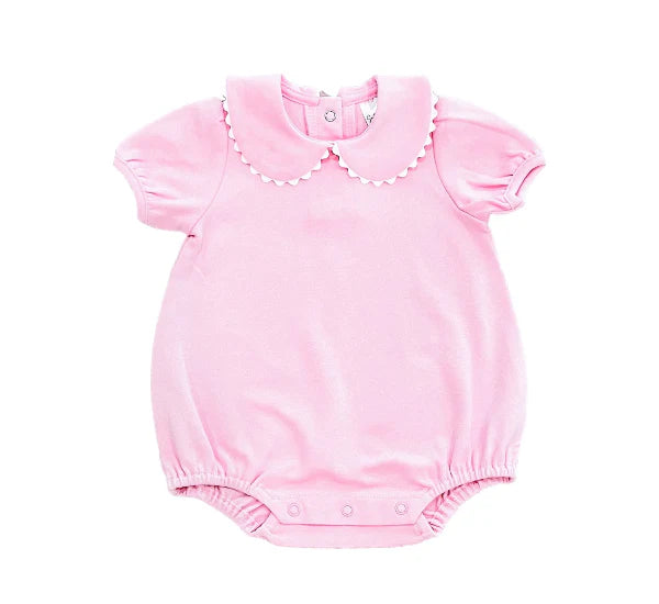 Short Sleeve Scallop Collar Bubble for Girls Custom Monogram