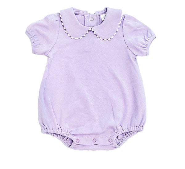 Short Sleeve Scallop Collar Bubble for Girls Custom Monogram