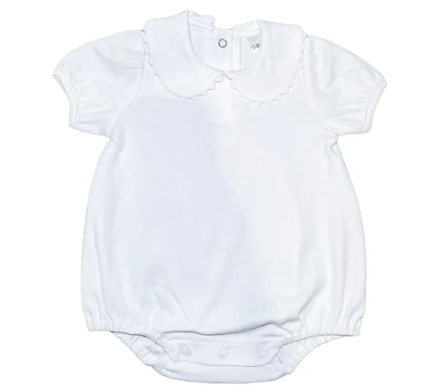 Short Sleeve Scallop Collar Bubble for Girls Custom Monogram