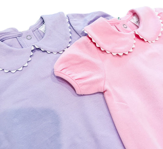 Short Sleeve Scallop Collar Bubble for Girls Custom Monogram