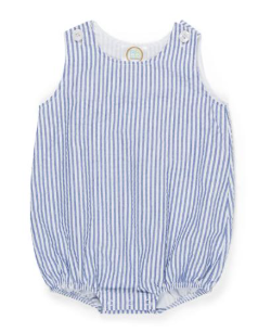 Infant Unisex Seersucker Bubble Custom Monogram
