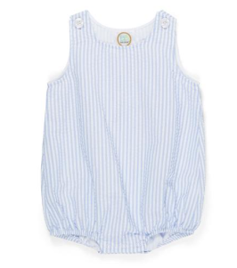Infant Unisex Seersucker Bubble Custom Monogram