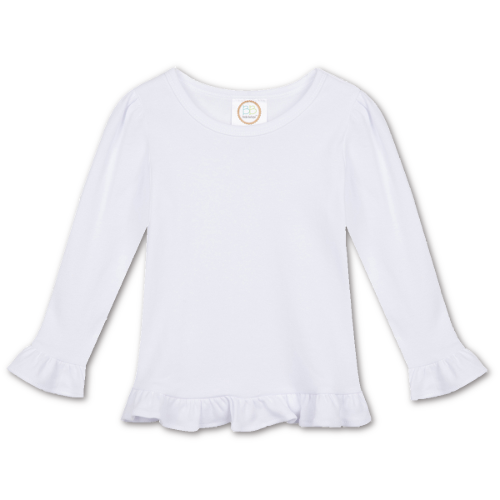 Long Sleeve Ruffle Shirt for Girls Custom Monogram