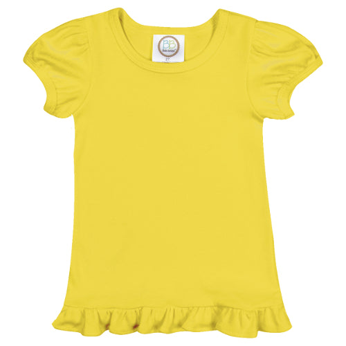 Short Sleeve Ruffle Shirt for Girls Custom Monogram