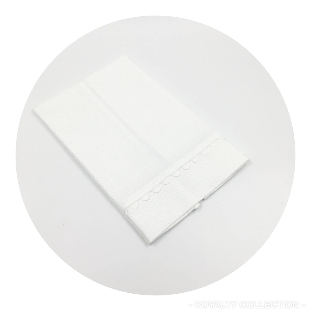 White Cotton Pique Guest Towel - With Trim: White