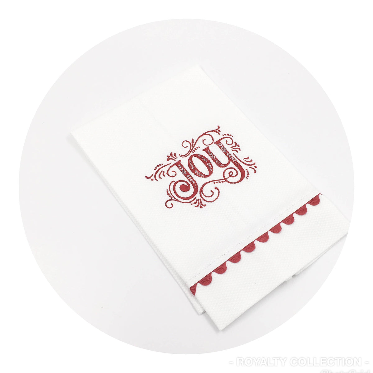 White Cotton Pique Guest Towel - With Trim: White