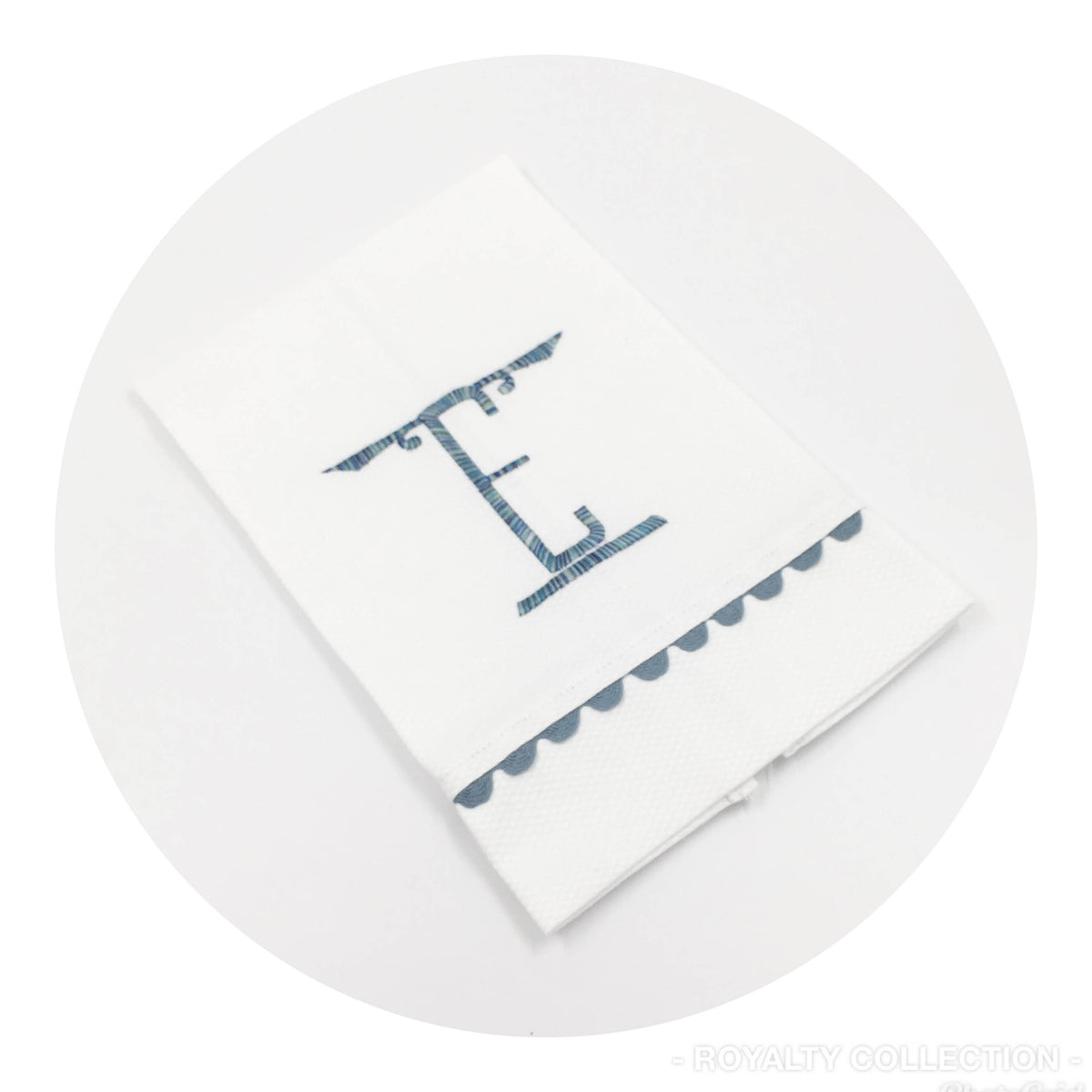 White Cotton Pique Guest Towel - With Trim: White