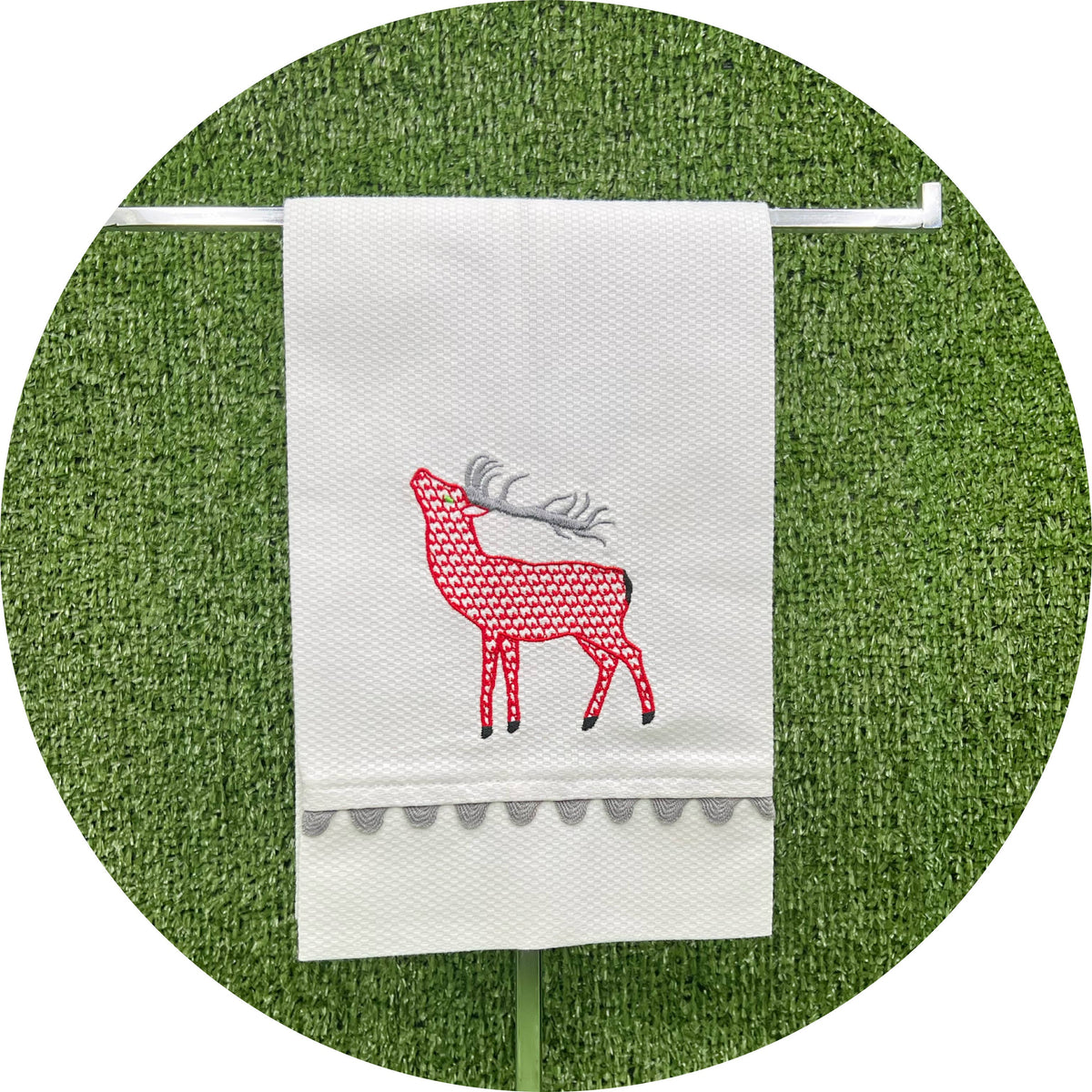 White Cotton Pique Guest Towel - With Trim: White
