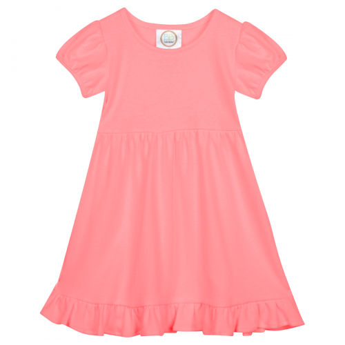Short Sleeve Ruffle Dress for Girls Custom Monogram