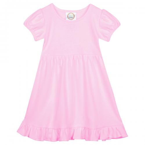 Short Sleeve Ruffle Dress for Girls Custom Monogram