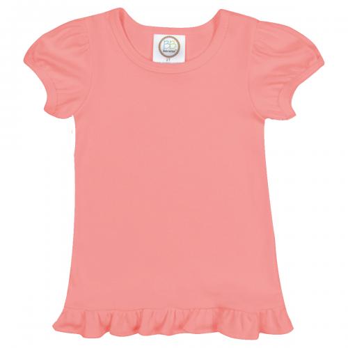 Short Sleeve Ruffle Shirt for Girls Custom Monogram