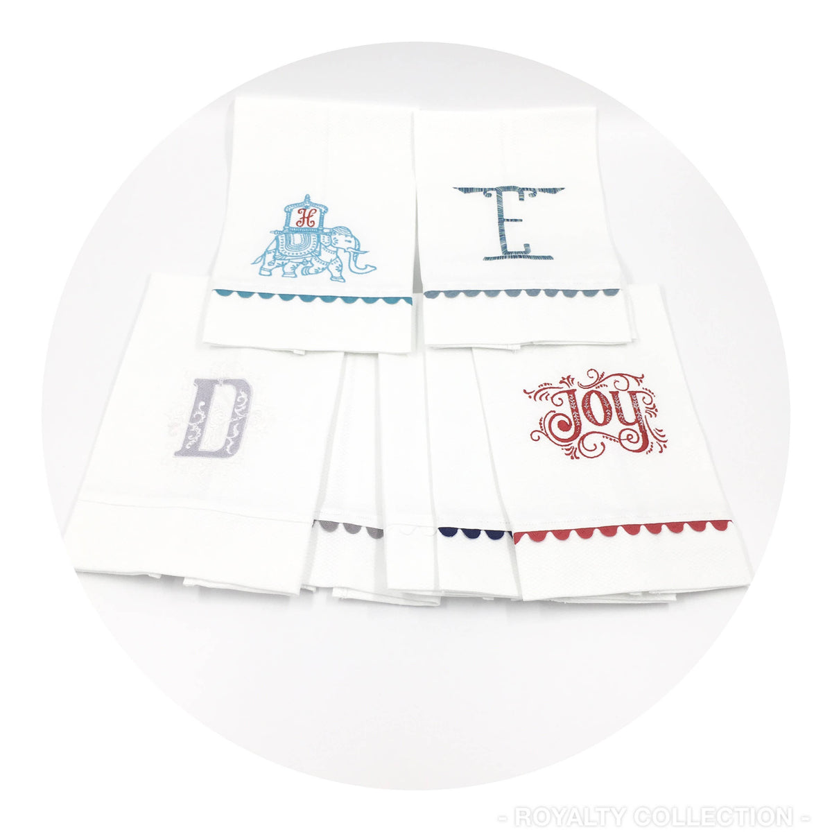 White Cotton Pique Guest Towel - With Trim: White
