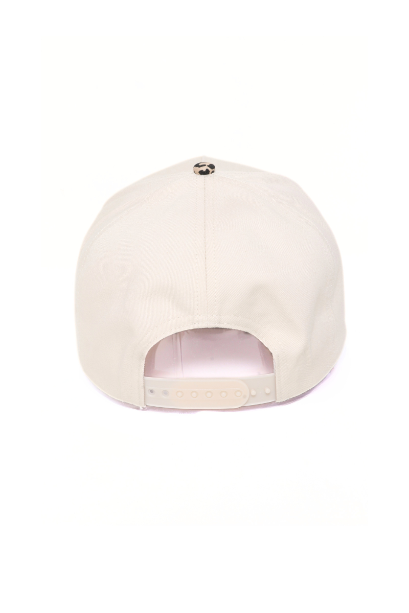 Leopard Print Brim 5-Panel Blank Cap: Leopard