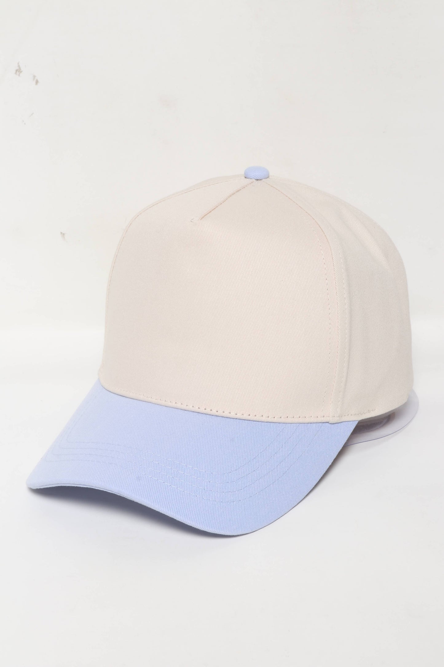5 Panel Cotton Two-Tone Caps: Light Blue