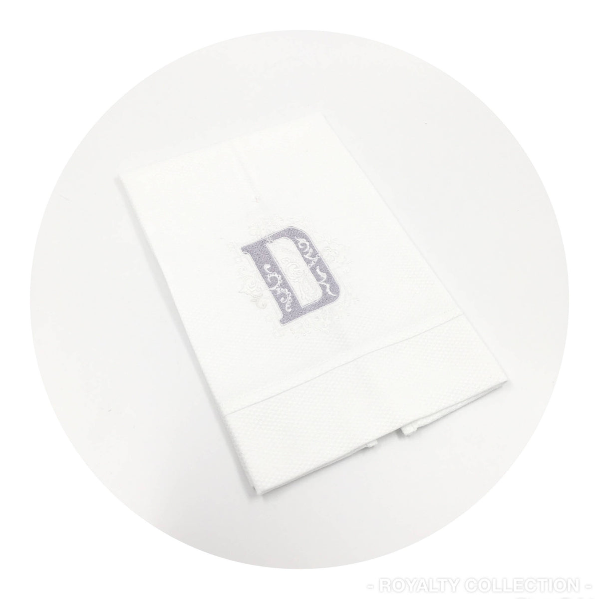 White Cotton Pique Guest Towel - With Trim: White