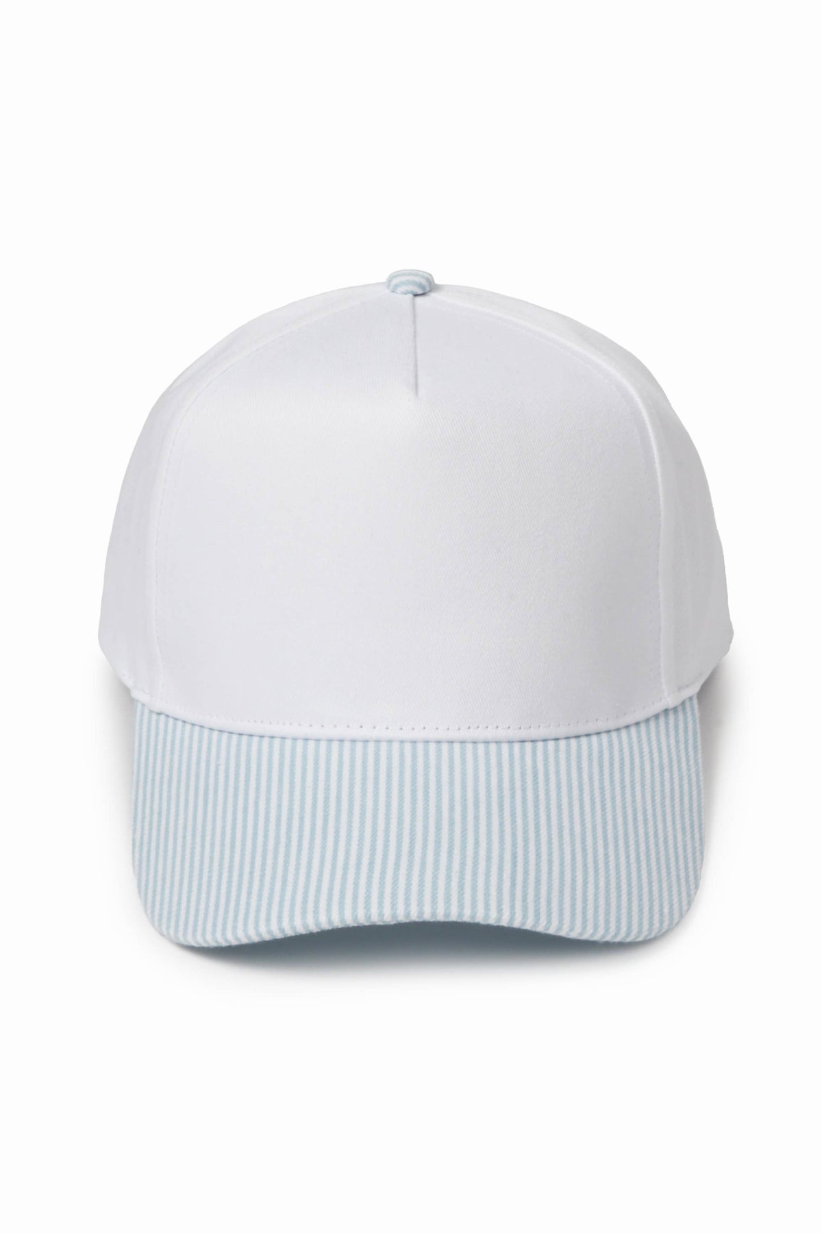 Stripe Brim 5-Panel Baseball Cap: Pink