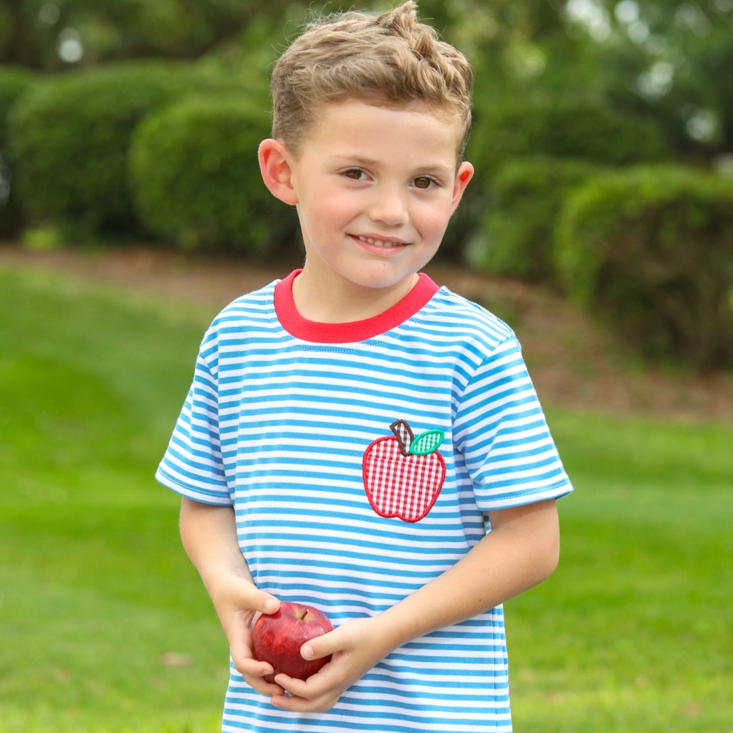 Apple Applique Pocket Short Set for boys by Jellybean by Smock Candy