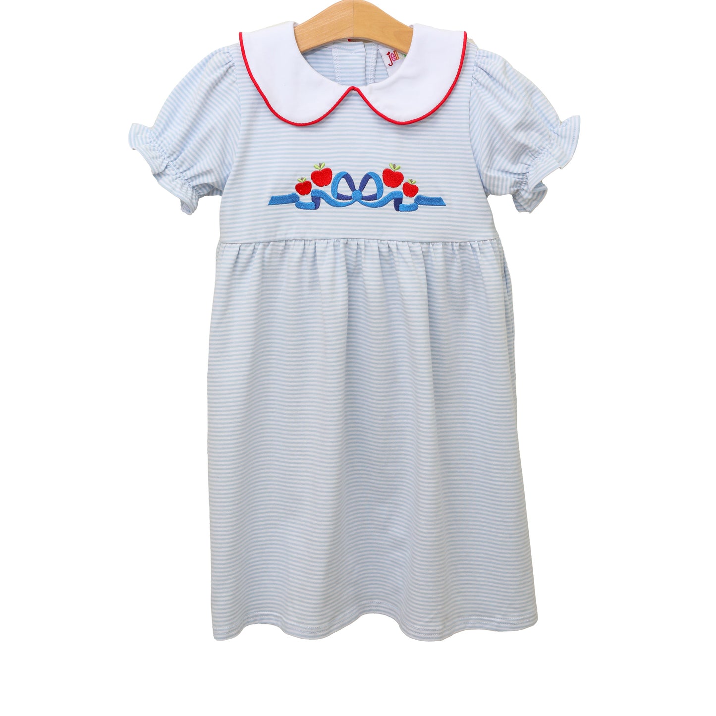 Apple and Bows Embroidery Dress for girls by Jellybean by Smock Candy