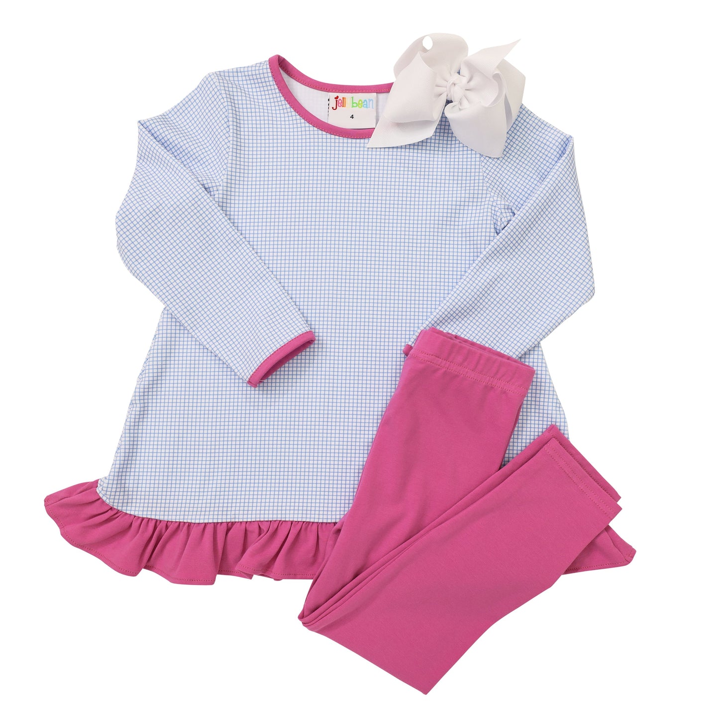 Ava Pants Set - Blue Windowpane & Plum -  Jellybean by Smock Candy