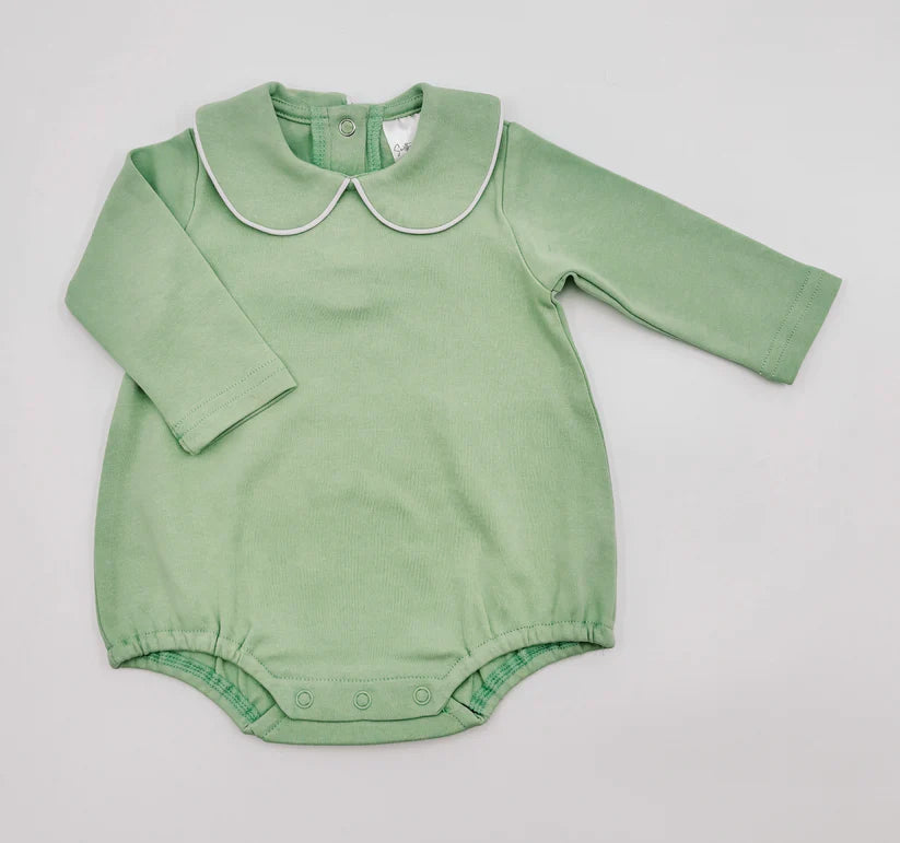 Long Sleeve Piping Collar Bubble for Boys Custom Monogram