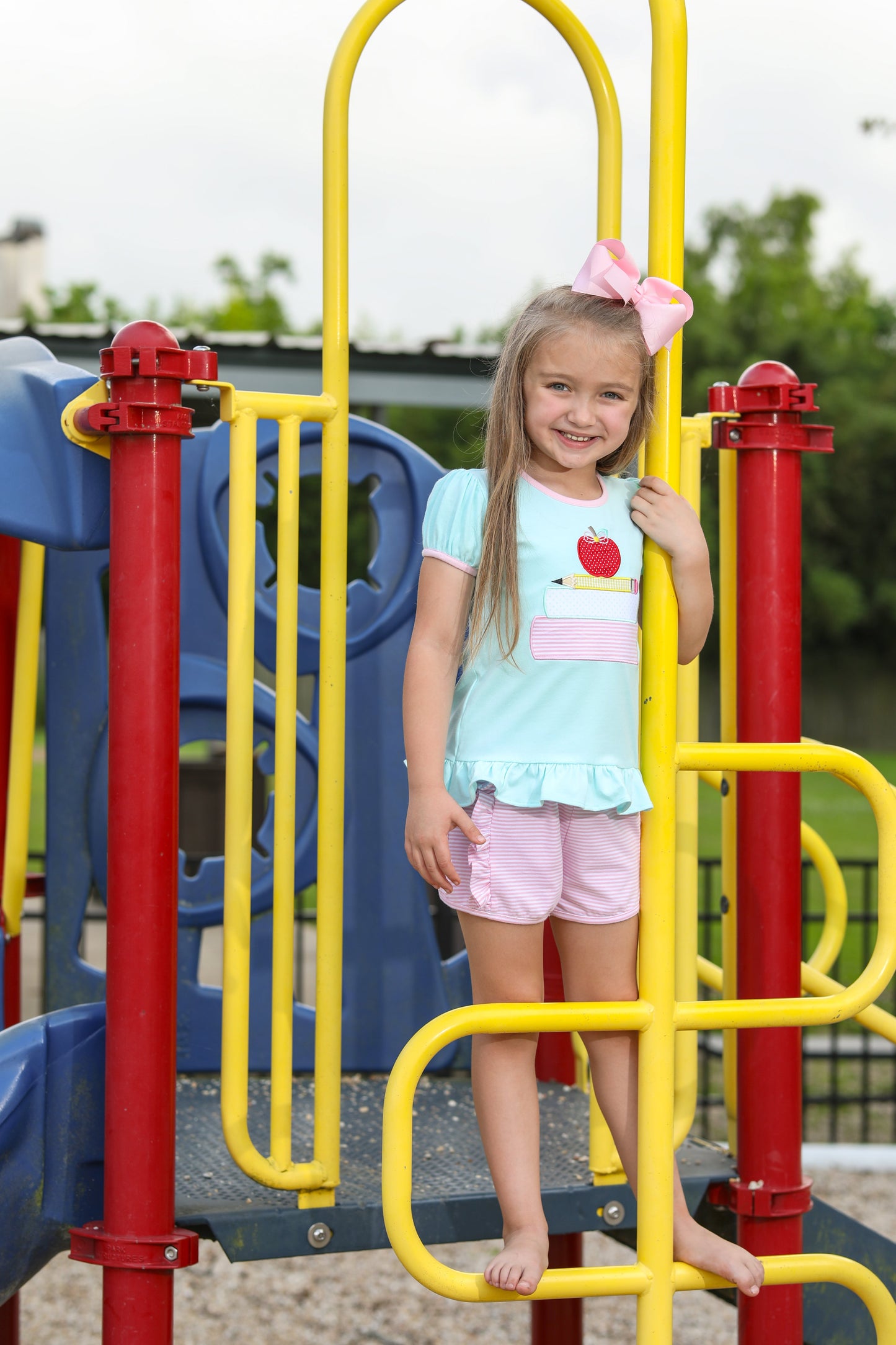 School Book Stack Ruffle Short Set for girls by Jellybean by Smock Candy