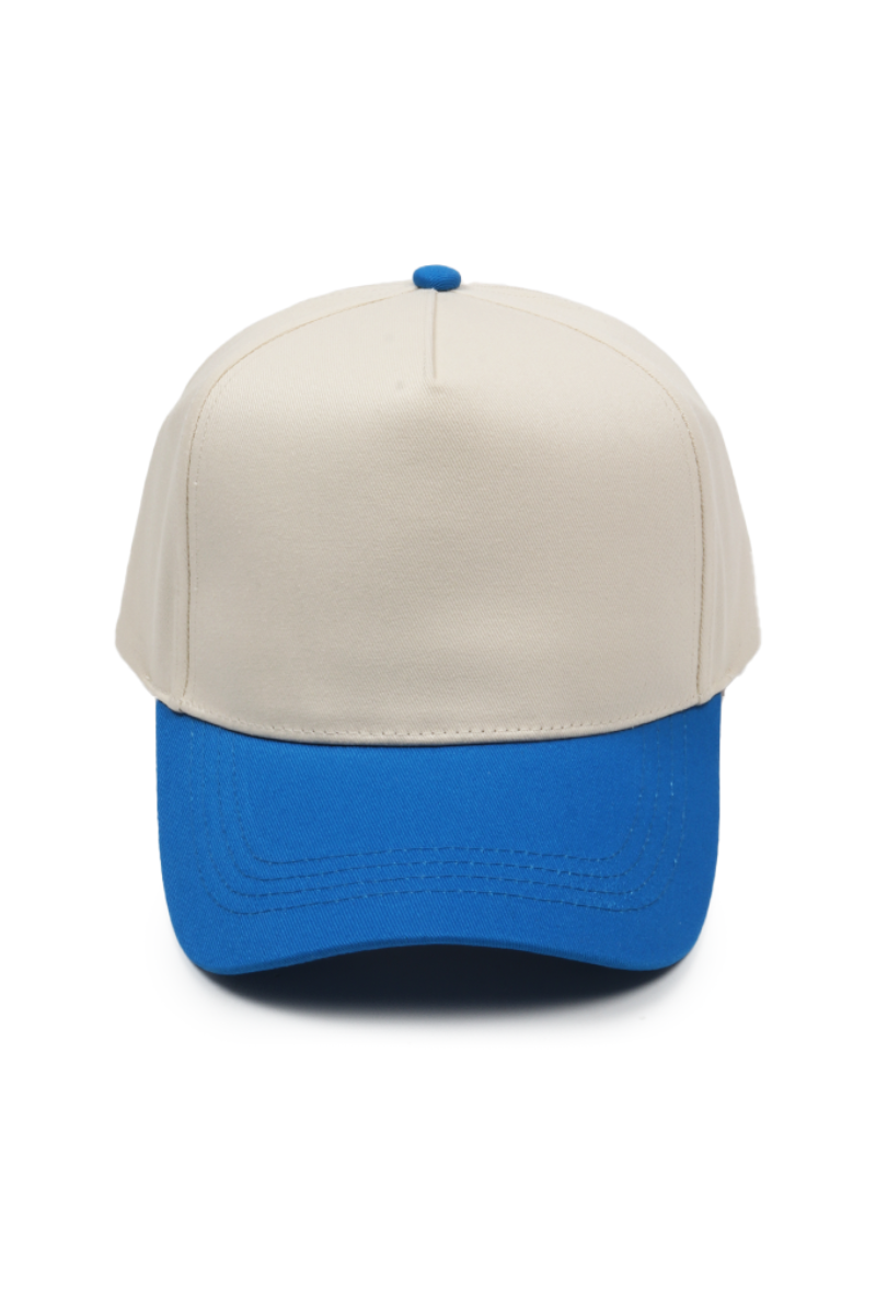 5 Panel Cotton Two-Tone Caps: Light Blue