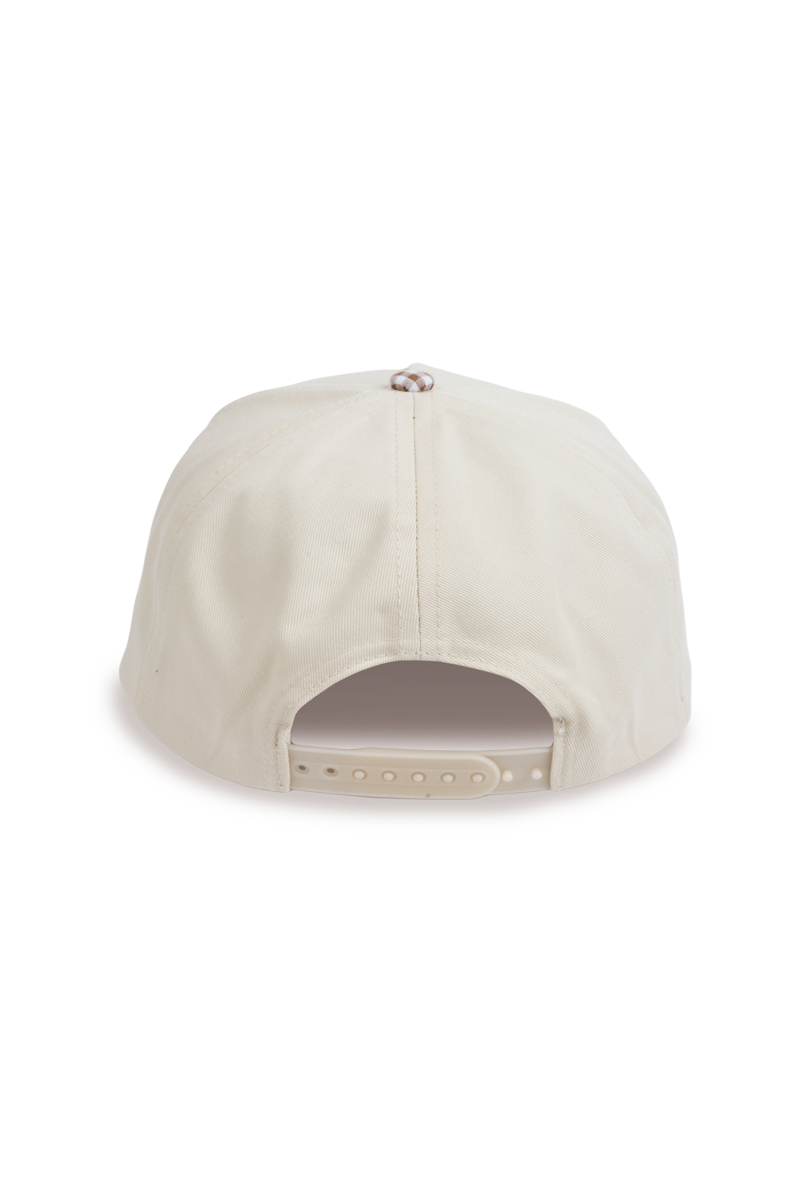 GINGHAM Print Brim Two Tone 5 Panel Cap: Pink