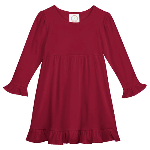 Long Sleeve Ruffle Dress for Girls Custom Monogram