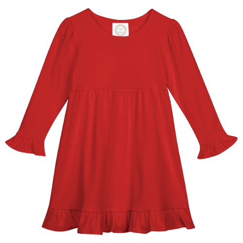 Long Sleeve Ruffle Dress for Girls Custom Monogram