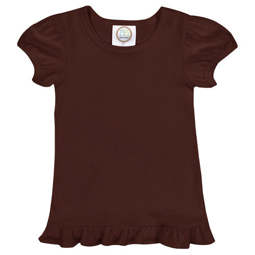 Short Sleeve Ruffle Shirt for Girls Custom Monogram