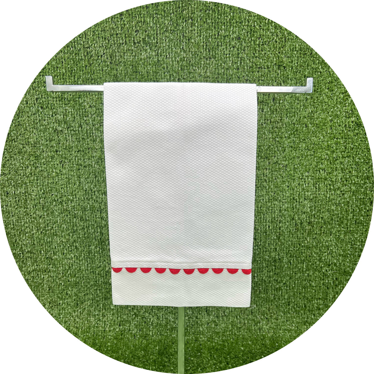 White Cotton Pique Guest Towel - With Trim: White