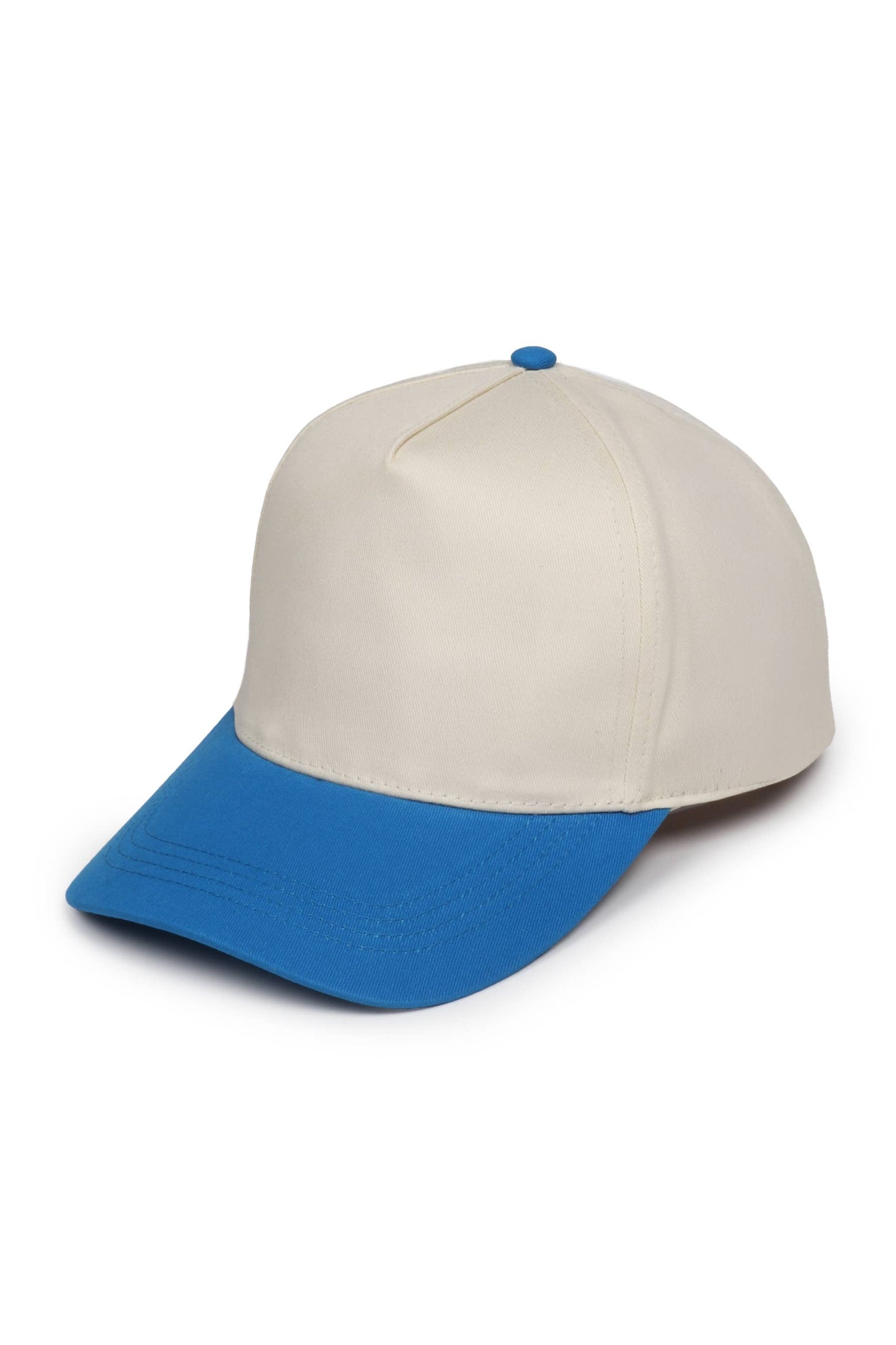5 Panel Cotton Two-Tone Caps: Light Blue