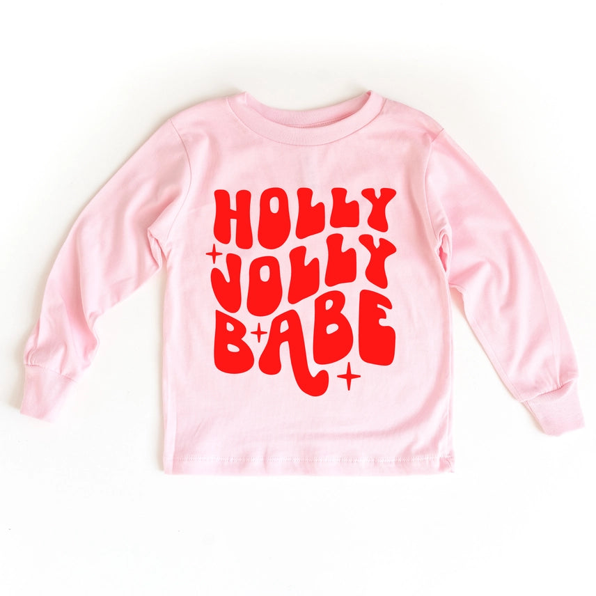 Holly Jolly Babe Long Sleeve Christmas Graphic T Shirt