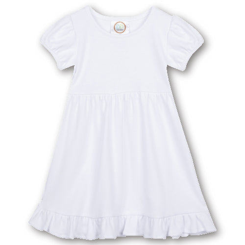 Short Sleeve Ruffle Dress for Girls Custom Monogram