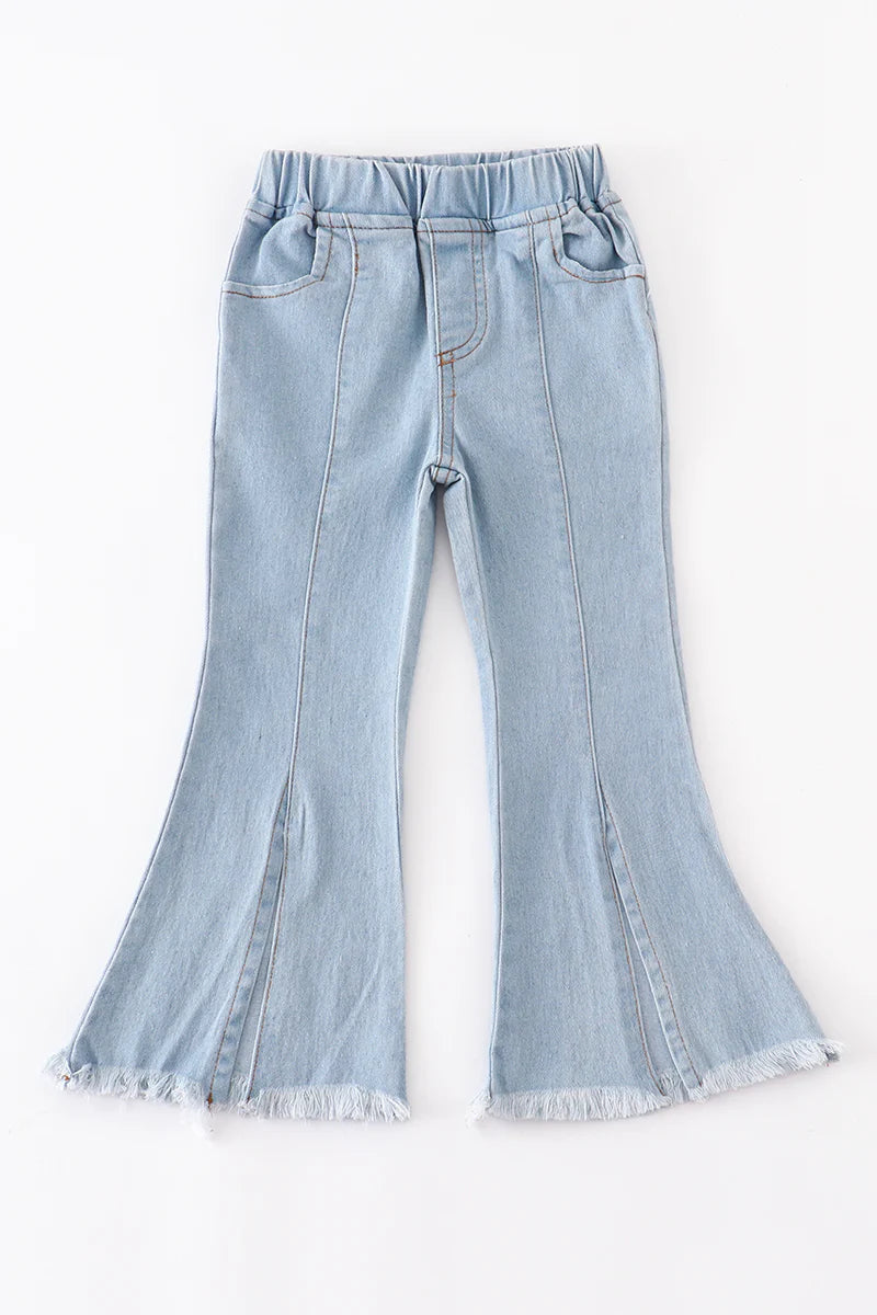 Flora Open Front Bell Denim Jeans