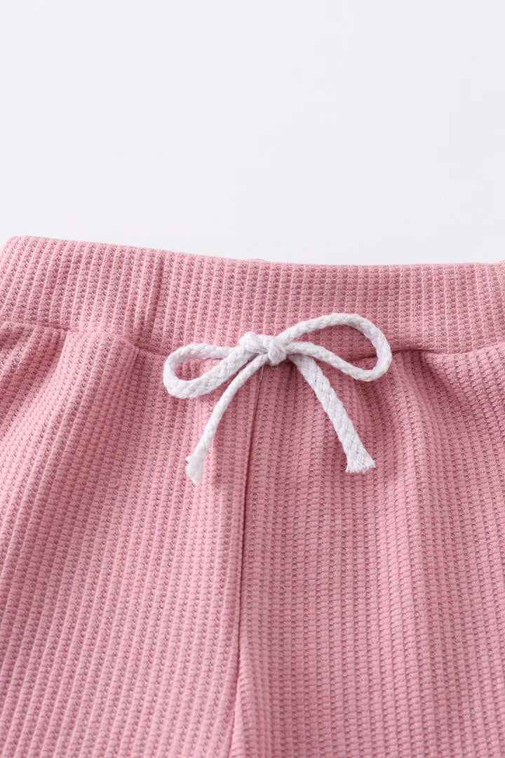 Penny Girls Pink Ribbed Cotton Set